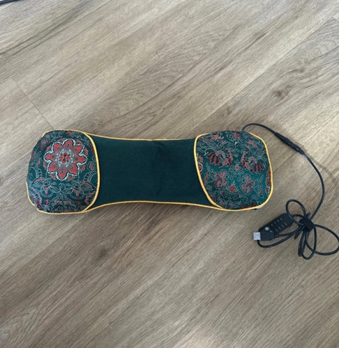 Green heated pillow cushion - heated,